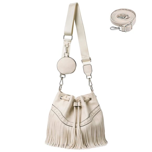 Western Fringe Purse Double Straps Hiie Hobo Bag Crossbody Bag With :v - Picture 1 of 6